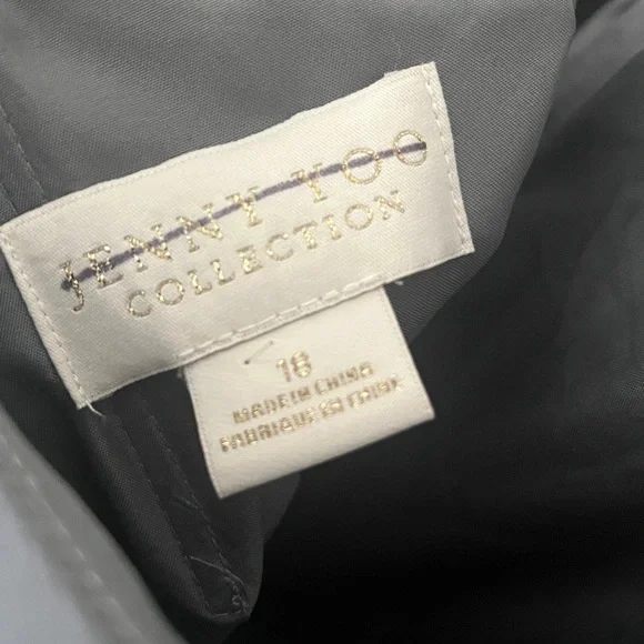 NWT Jenny Yoo Elliya Morning Slate Gray Halter high slit Bridesmaid Dress Sz 18 - Picture 13 of 13